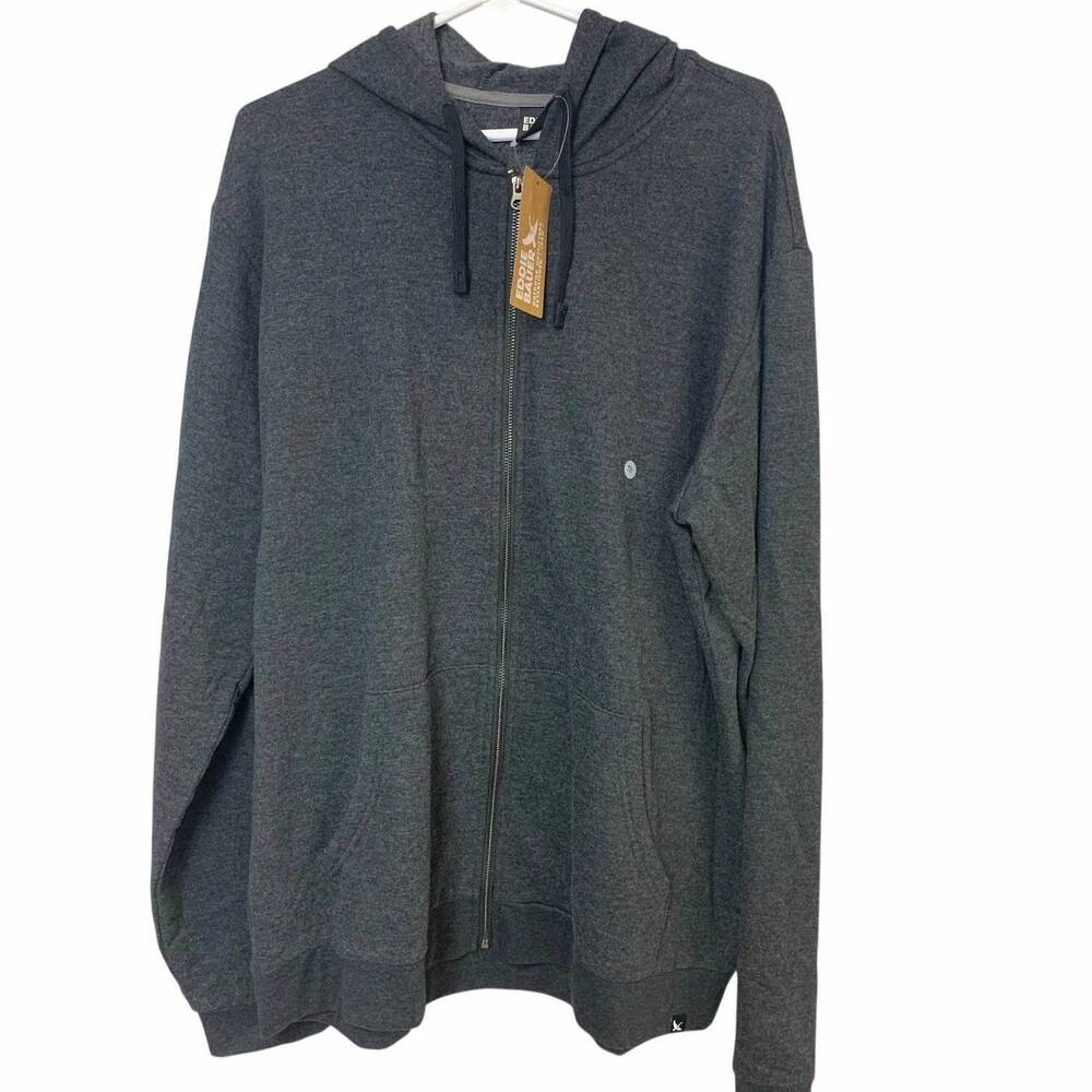 NEW EDDIE BAUER men's camp fleece full zip hoodie - big and tall in gray